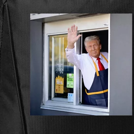 Donald Trump Works The Fry Station And Holds A Drive Thru City Backpack