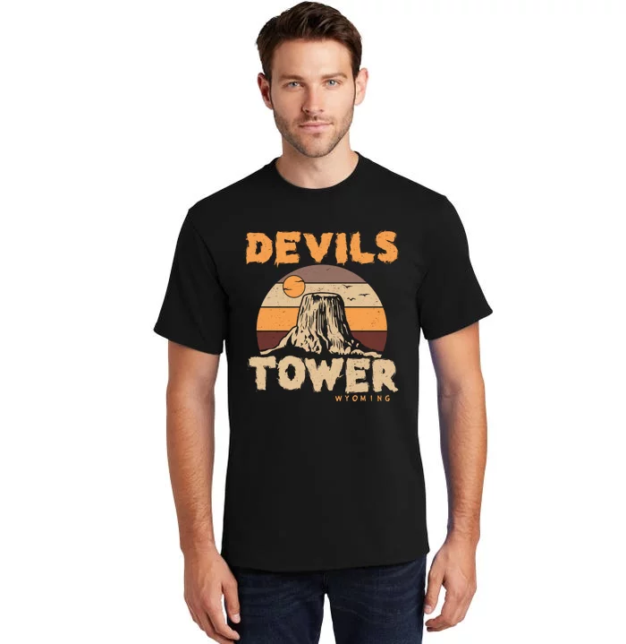 Devil's Tower Wyoming Hiking Camping Mountains Meaningful Gift Tall T-Shirt