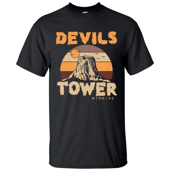 Devil's Tower Wyoming Hiking Camping Mountains Meaningful Gift Tall T-Shirt