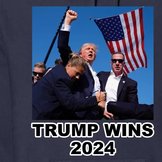 Donald Trump Wins 2024 Election Gun Shot Fired At Rally Premium Hoodie