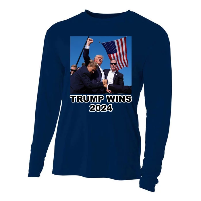 Donald Trump Wins 2024 Election Gun Shot Fired At Rally Cooling Performance Long Sleeve Crew