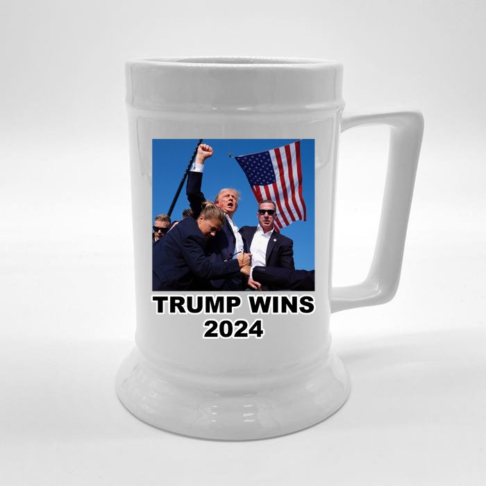 Donald Trump Wins 2024 Election Gun Shot Fired At Rally Front & Back Beer Stein