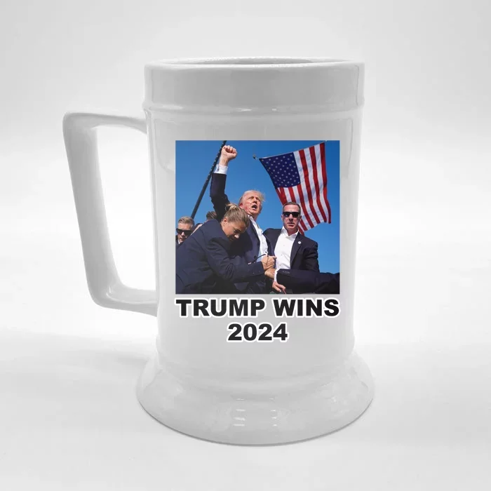 Donald Trump Wins 2024 Election Gun Shot Fired At Rally Front & Back Beer Stein