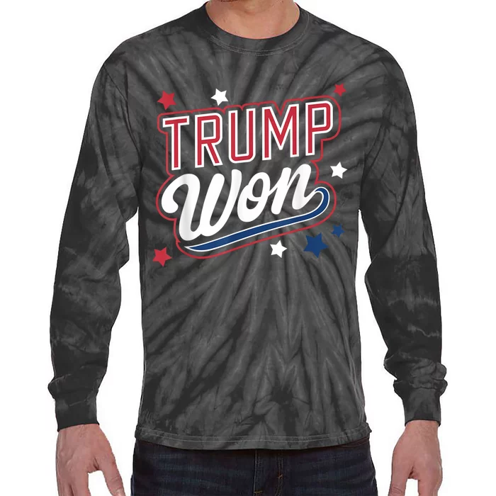 Donald Trump Won 2024 Election Republican Win Trump Won 2024 Tie-Dye Long Sleeve Shirt