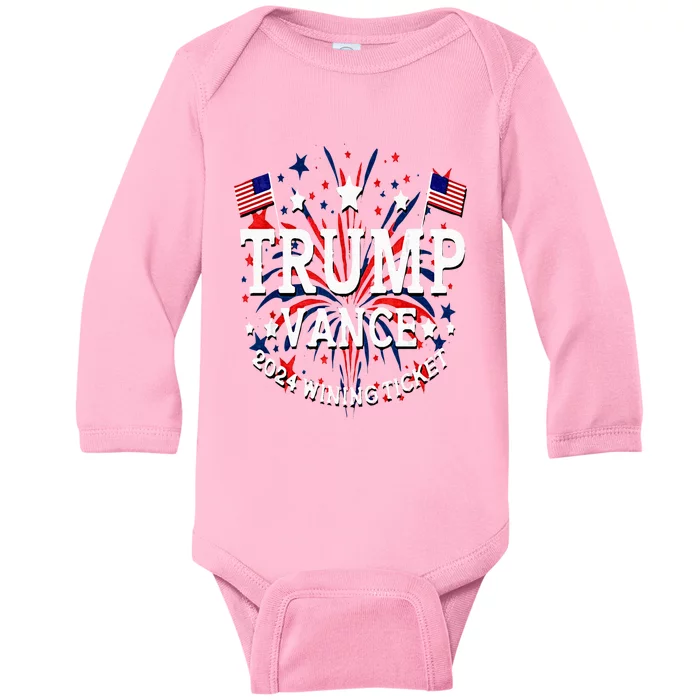 Donald Trump Won 2024 Election Inauguration Baby Long Sleeve Bodysuit