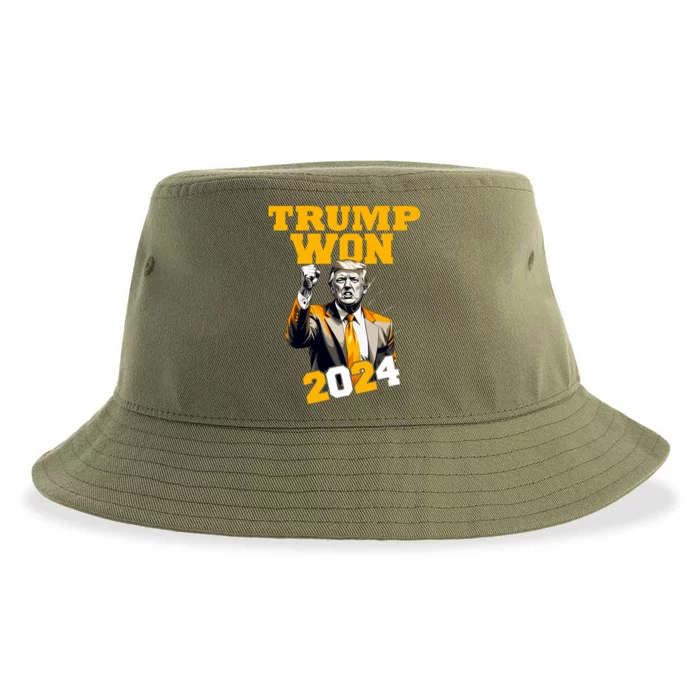 Donald Trump Won 2024 Election Inauguration Trump Vance Sustainable Bucket Hat