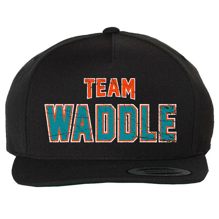 Distressed Team Waddle Surname Proud Family Last Name Wool Snapback Cap