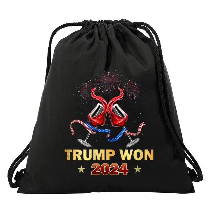 Donald Trump Won 2024 Election Inauguration Victory Drawstring Bag