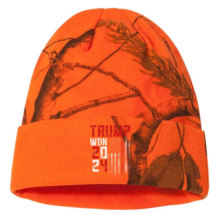 Donald Trump Won 2024 Election Inauguration Kati - 12in Camo Beanie