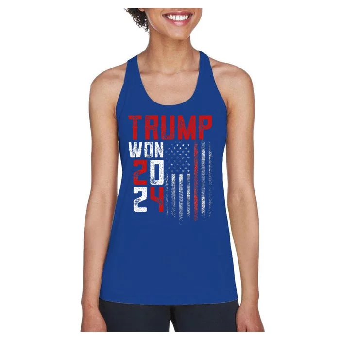 Donald Trump Won 2024 Election Inauguration Women's Racerback Tank