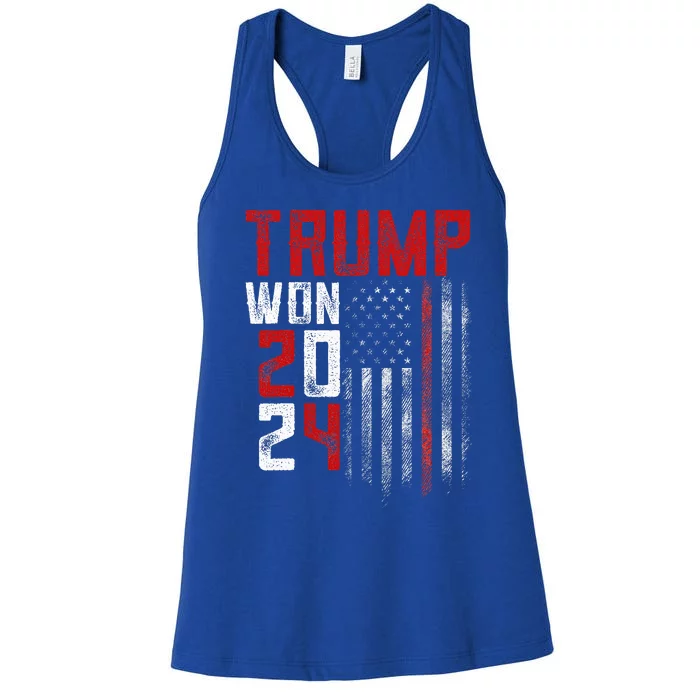 Donald Trump Won 2024 Election Inauguration Women's Racerback Tank