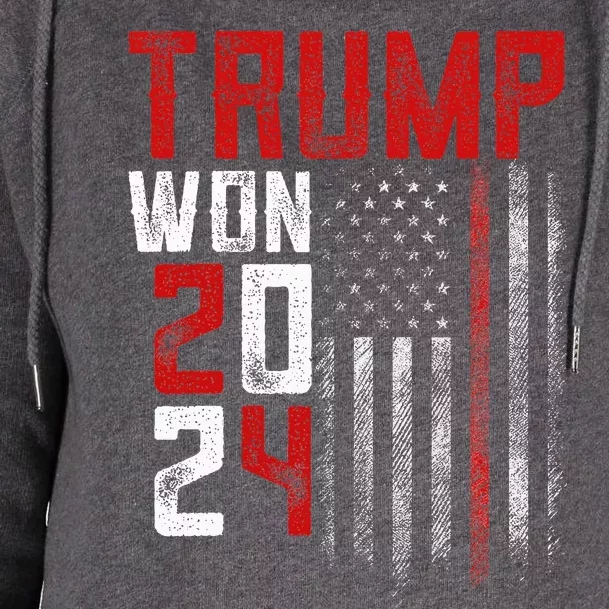 Donald Trump Won 2024 Election Inauguration Womens Funnel Neck Pullover Hood