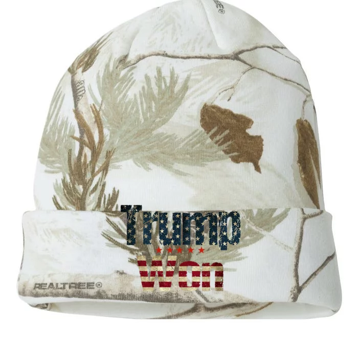 Donald Trump Won 2024 Election Inauguration 47th President Kati - 12in Camo Beanie