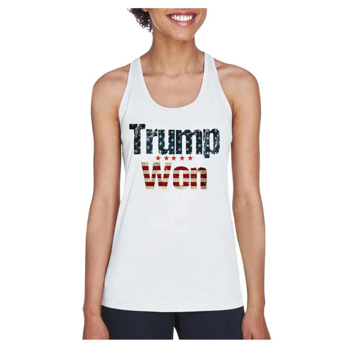 Donald Trump Won 2024 Election Inauguration 47th President Women's Racerback Tank