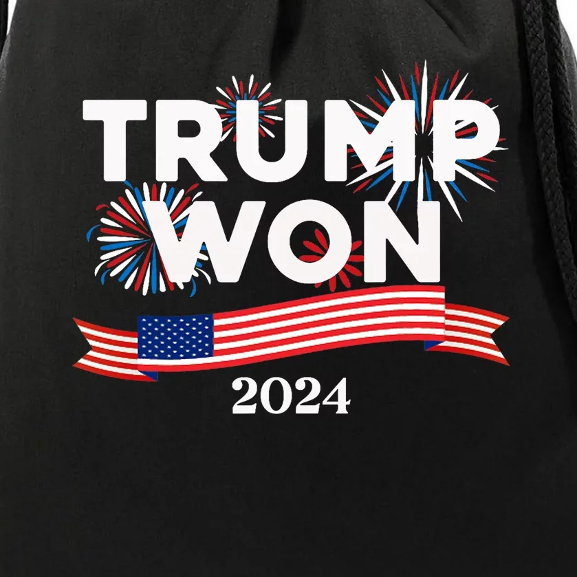 Donald Trump Won 2024 Election Inauguration Drawstring Bag