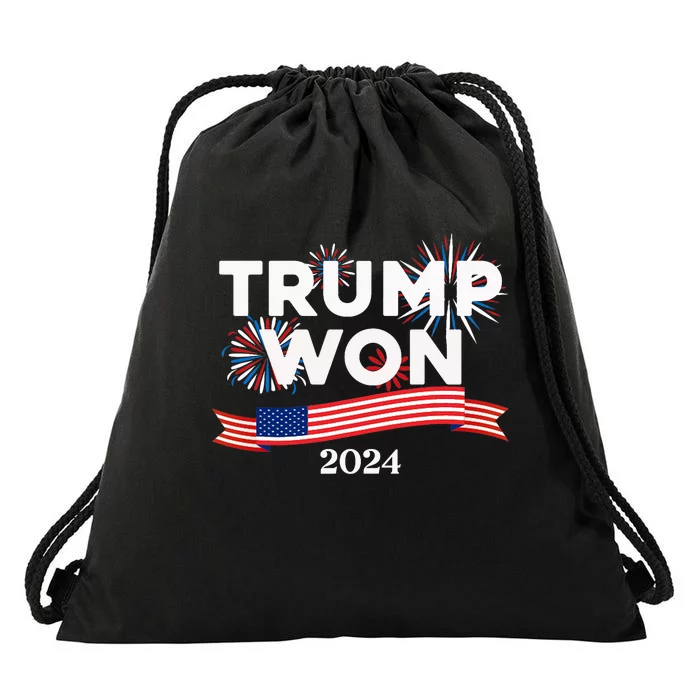 Donald Trump Won 2024 Election Inauguration Drawstring Bag