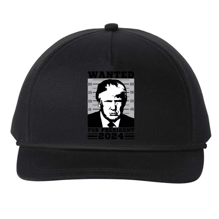 Donald Trump Wanted For President 2024 President Trump Mugshot Snapback Five-Panel Rope Hat