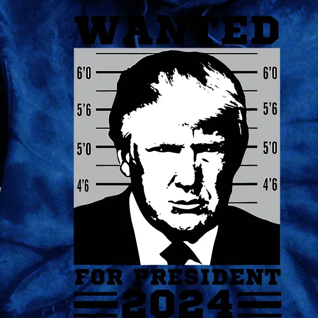 Donald Trump Wanted For President 2024 President Trump Mugshot Tie Dye Hoodie