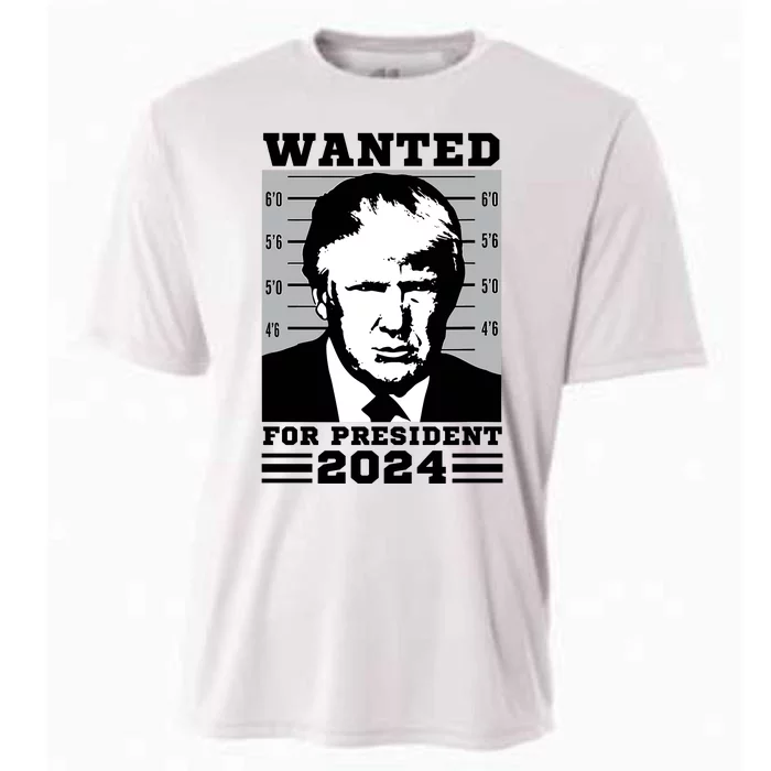 Donald Trump Wanted For President 2024 President Trump Mugshot Cooling Performance Crew T-Shirt