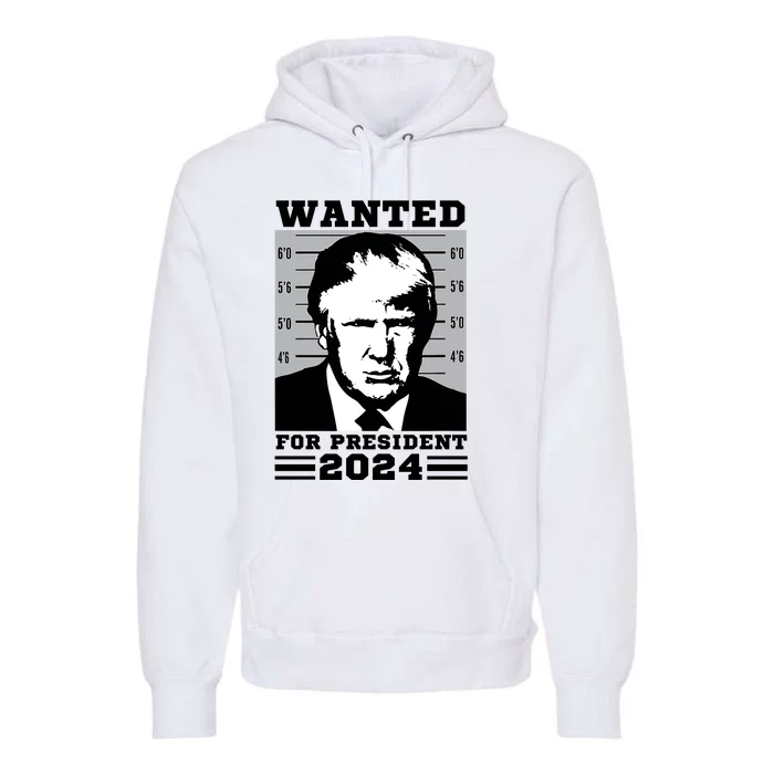 Donald Trump Wanted For President 2024 President Trump Mugshot Premium Hoodie