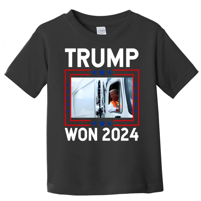 Donald Trump Won 2024 Election Inauguration Trump Garbage Toddler T-Shirt