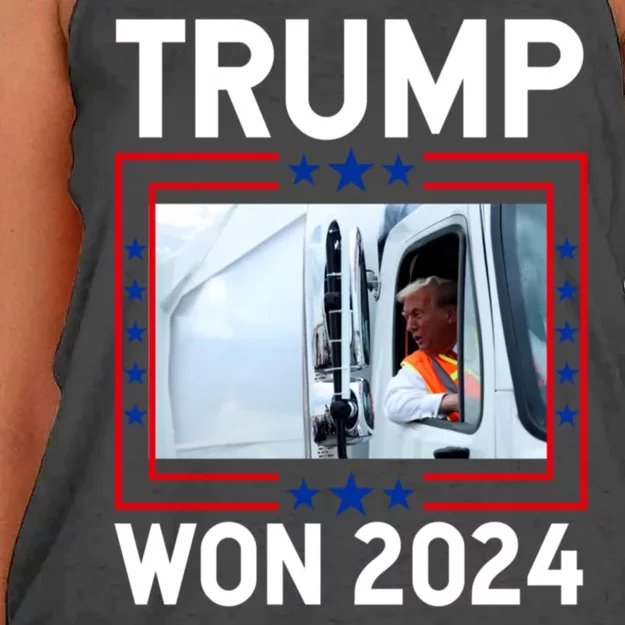 Donald Trump Won 2024 Election Inauguration Trump Garbage Women's Knotted Racerback Tank