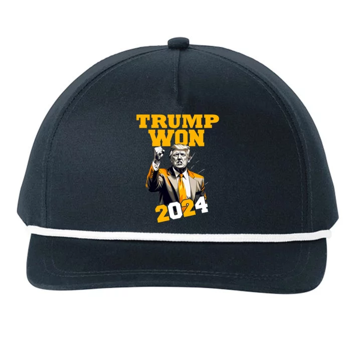 Donald Trump Won 2024 Trump Vance Won Snapback Five-Panel Rope Hat