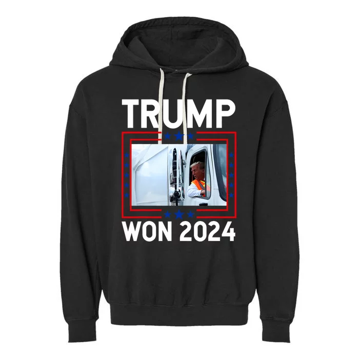 Donald Trump Won 2024 Election Inauguration Trump Garbage Garment-Dyed Fleece Hoodie