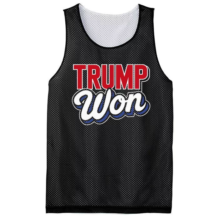 Donald Trump Won 2024 Election Republican Win Trump Won 2024 Mesh Reversible Basketball Jersey Tank