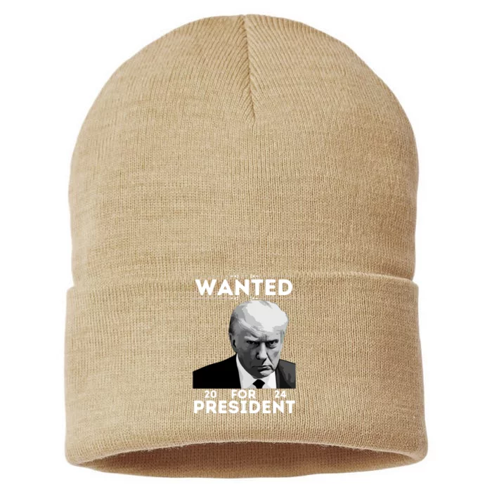 Donald Trump Wanted For President Toos For Women Long Sleeve Sustainable Knit Beanie