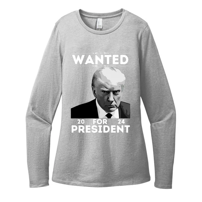 Donald Trump Wanted For President Toos For Women Long Sleeve Womens CVC Long Sleeve Shirt