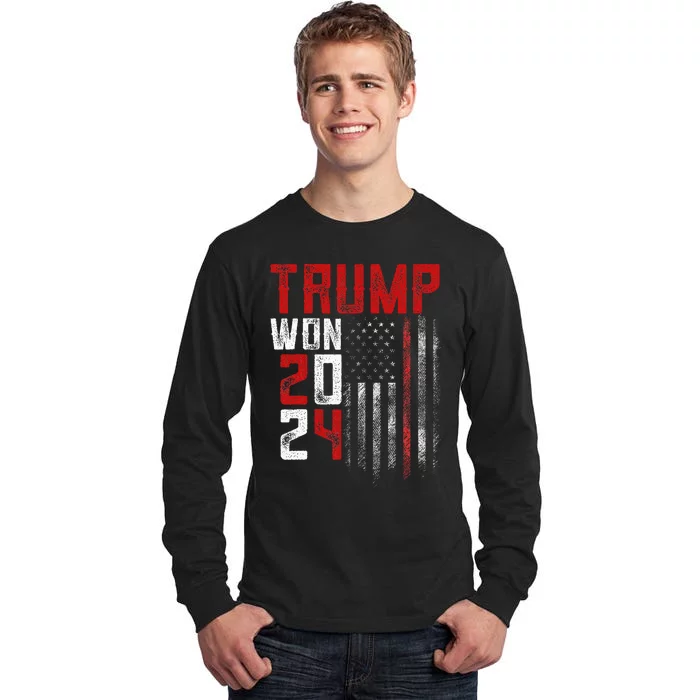 Donald Trump Won 2024 Election Inauguration Tall Long Sleeve T-Shirt