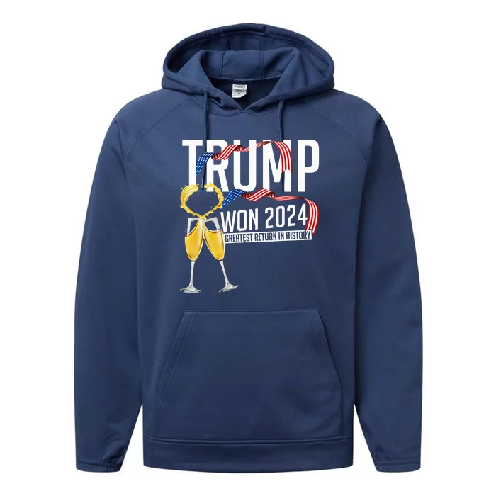 Donald Trump Won 2024 Election Inauguration Performance Fleece Hoodie