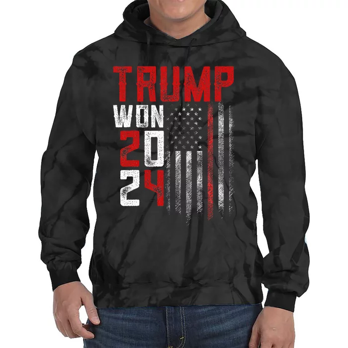 Donald Trump Won 2024 Election Inauguration Tie Dye Hoodie