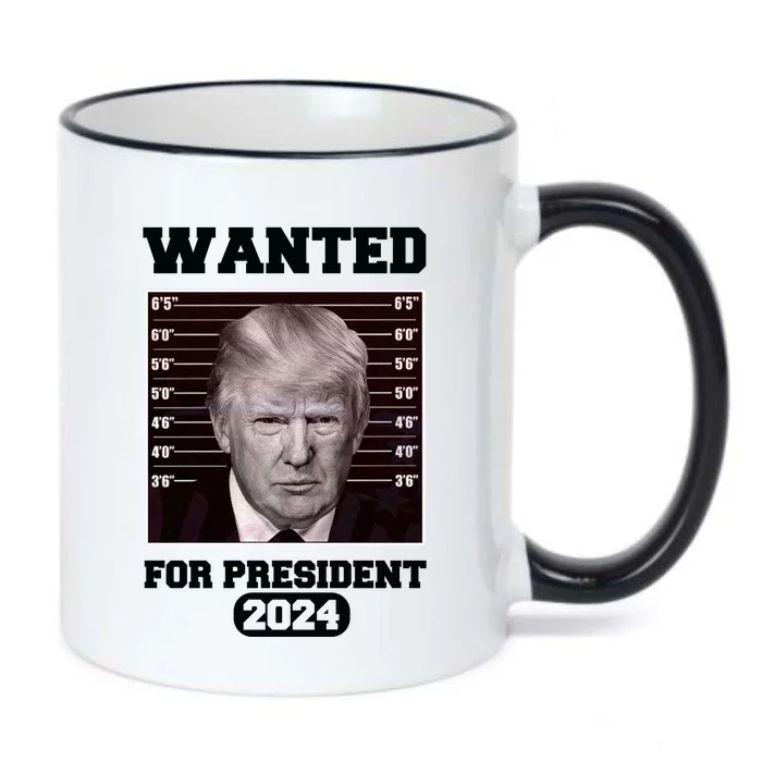 Donald Trump Wanted For President 2024 President Trump Mugshot Black Color Changing Mug