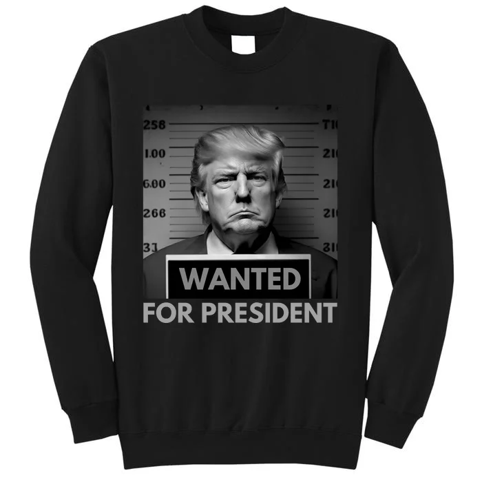 Trump wanted for President 2024 Trump Mugshot Tall Sweatshirt