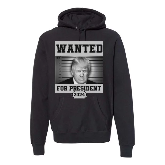 Donald Trump Wanted For President 2024 President Trump Mugshot Premium Hoodie