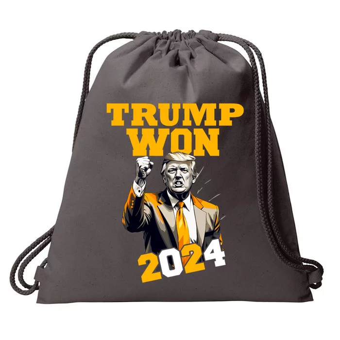 Donald Trump Won 2024 Election Inauguration We Won Trump Drawstring Bag