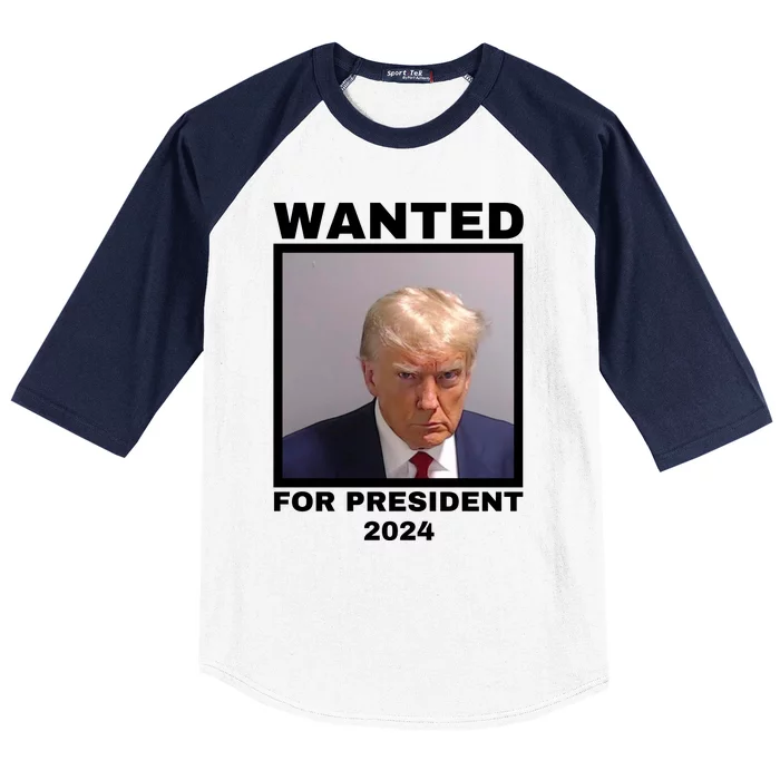 Trump wanted for President 2024 Trump Mugshot Baseball Sleeve Shirt