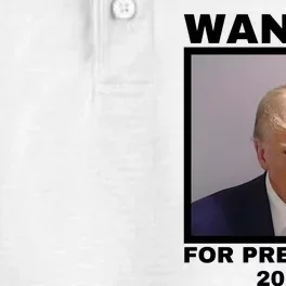 Trump wanted for President 2024 Trump Mugshot Dry Zone Grid Performance Polo