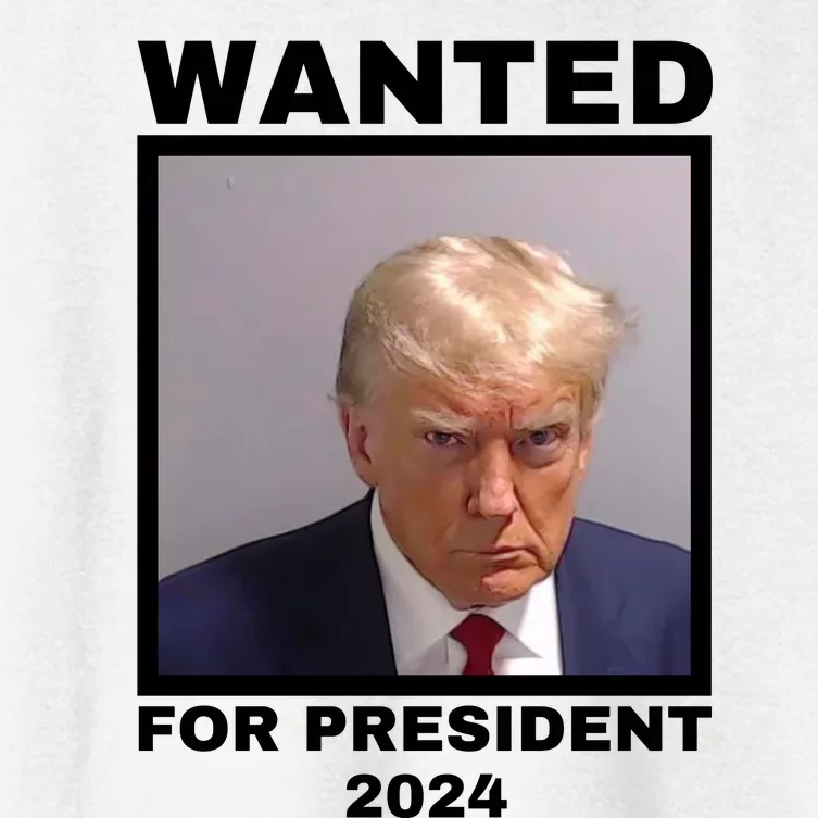 Trump wanted for President 2024 Trump Mugshot Women's Crop Top Tee