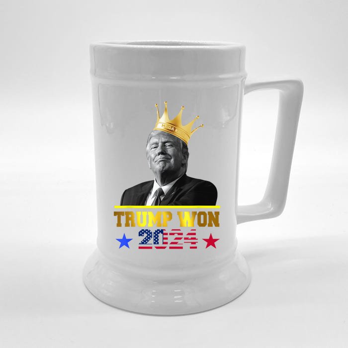 Donald Trump Wins Us Presidency Trump Won 2024 Presidential Election Front & Back Beer Stein