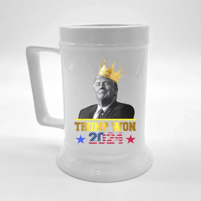 Donald Trump Wins Us Presidency Trump Won 2024 Presidential Election Front & Back Beer Stein