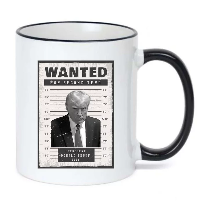 Donald Trump Wanted For President 2024 President Trump Mugshot Black Color Changing Mug