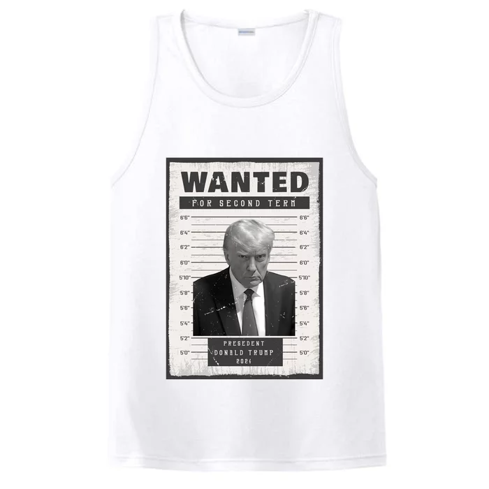 Donald Trump Wanted For President 2024 President Trump Mugshot Performance Tank