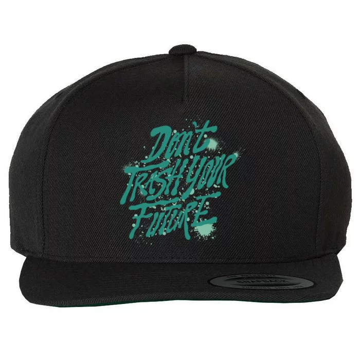 Don't Trash Your Future Earth Day Wool Snapback Cap