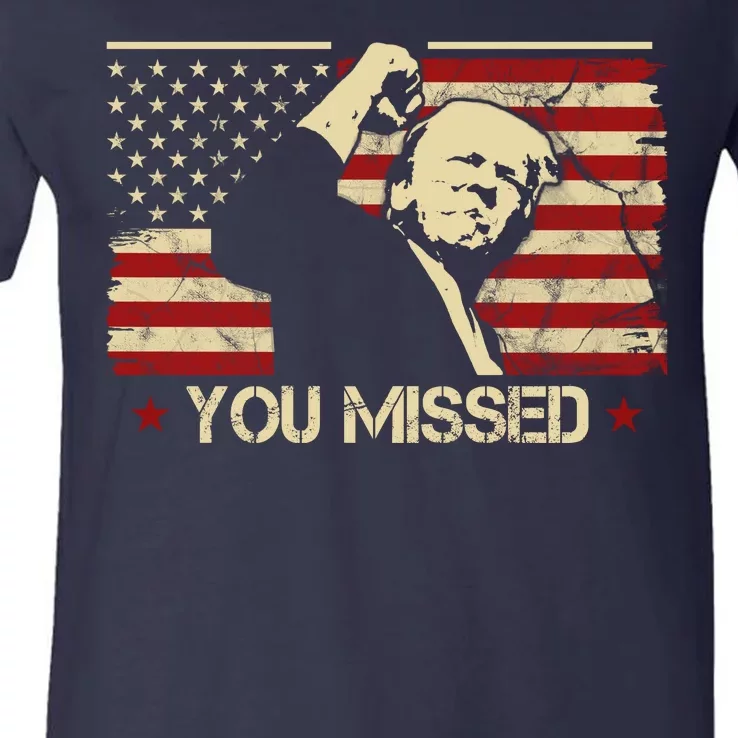 Donald Trump You Missed Funny Trump Usa 2024 V-Neck T-Shirt