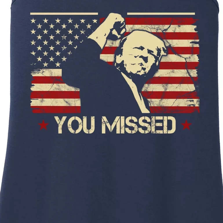 Donald Trump You Missed Funny Trump Usa 2024 Ladies Essential Tank