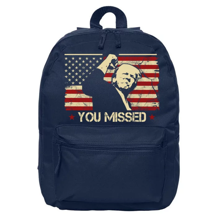 Donald Trump You Missed Funny Trump Usa 2024 16 in Basic Backpack