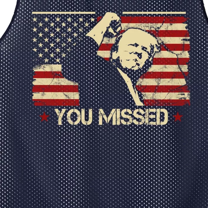 Donald Trump You Missed Funny Trump Usa 2024 Mesh Reversible Basketball Jersey Tank